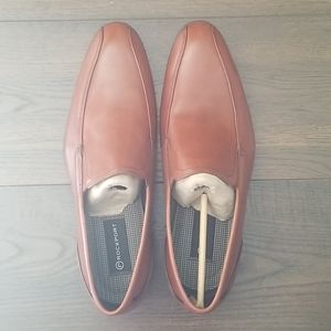 New mens Rockport brown leather slip on